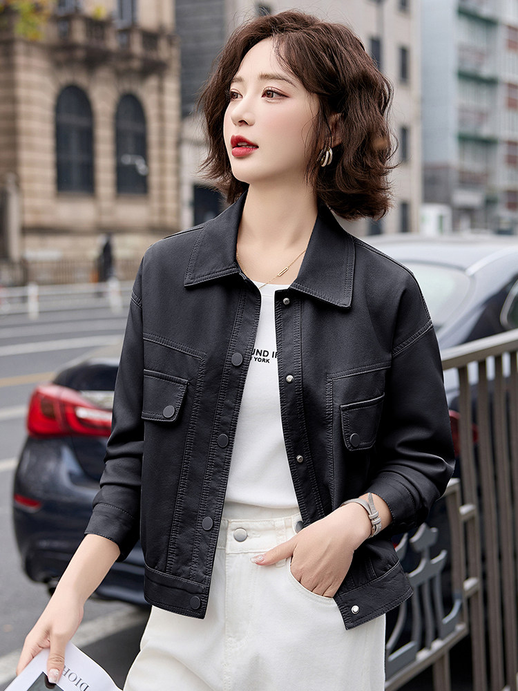 短款皮衣外套女春秋2025新款小个子酷飒气质休闲洋气PU皮夹克上衣,女装皮衣,臻衣坊