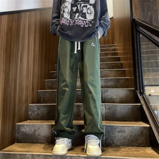 美式复古速干运动裤男士2024秋季抽绳直筒阔腿休闲长裤K7349-P35，男装休闲裤，星座512-4