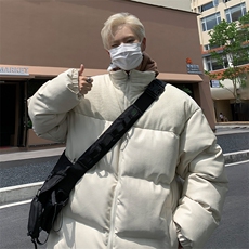 23616-P88大码拼接PU皮灯芯绒宽松加厚立领皮棉衣棉袄，男装棉衣，星座109