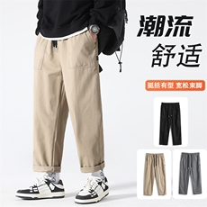 日系纯棉工装裤男夏季薄款休闲裤九分裤长裤217-2-HK23849-P48，男装工装外套，星座217-2