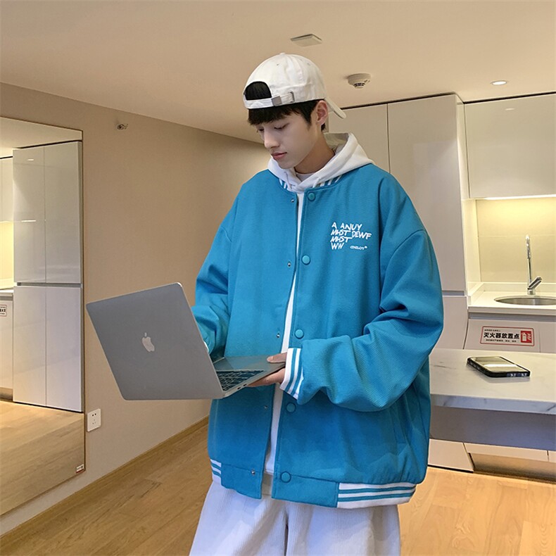 Wt160-P53华夫格撞色拼接棒球服夹克外套,男装夹克,星座1501-1