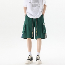 8XL-M华夫格针织短裤男夏季风宽松潮流休闲四五分裤DK1540P45，男装休闲裤，电商D206-1