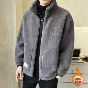 欧洲站羊羔毛外套男秋冬季2024新款棉服男装颗粒绒棉衣加厚潮牌图片