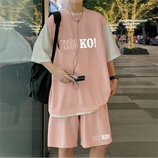 数据款冰感华夫格套装潮流休闲短袖短裤两件套FTZ3028-P55控78，男装牛仔裤，电商B370