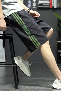 2021夏季新灰墙日系大码男条纹运动字母印花休闲短裤K2038-P35图片