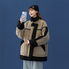 1羊羔毛棉衣女休闲宽松棉服男夹克男女潮外套男YG7538P145控188，女装棉衣/棉服，星座226-2