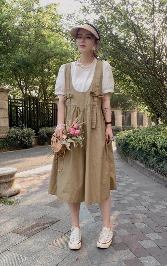 〈现货〉新款夏季假两件套娃娃连衣裙，女装连衣裙，瑟拉·女人缘