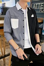 秋季衬衫男长袖休闲百搭男士日系宽松衬衣潮DS937T，男装衬衫，电商A102