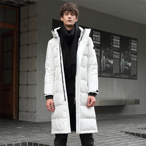 数据外模男女款长款户外连帽外贸团体服工作服羽绒服男图片