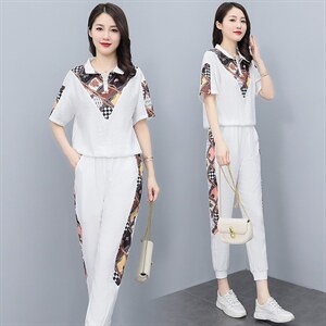 现货夏天休闲运动套装女夏季新款女装气质显瘦时髦小个子两件套图片