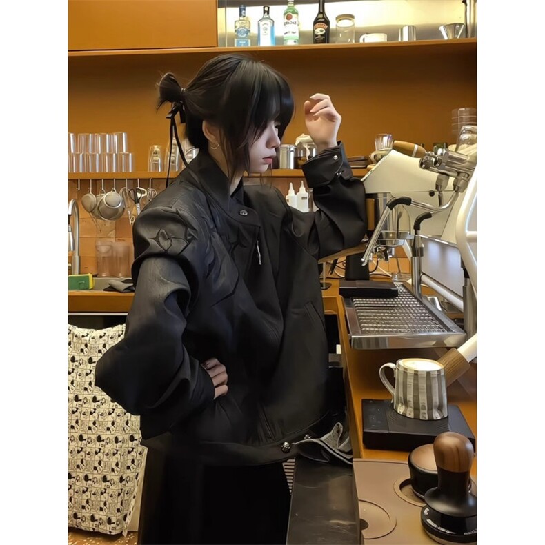 美式复古荆棘立体绣夹克男款秋冬季潮牌cleanfit宽松立领工装外套,男装夹克,星座1210-1