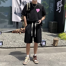 短袖t恤套装男女式光感变色爱心宽松情侣装T恤上衣夏潮牌TZ62-P44，男装T恤，星座1109-3