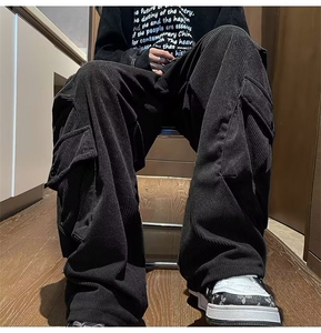 工装裤男款秋冬美式潮牌多口袋直筒阔腿裤子宽松休闲长裤K989-P47图片