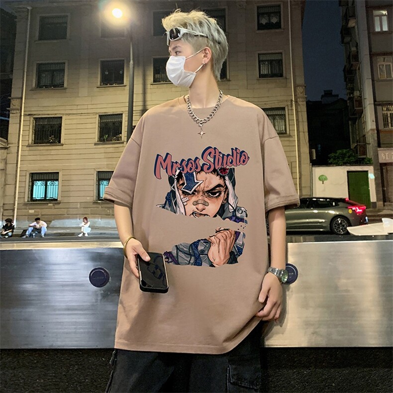 T697大码宽松纯棉运动圆领体恤衫oversize短袖T恤男重磅T,男装T恤,星座304A-1