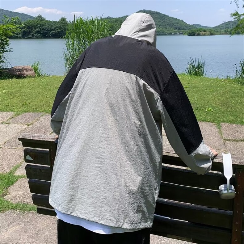 设计感拼色连帽防晒服男夏装外套J595P40,男装夹克,星座1116-2
