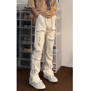 2025春夏薄款工装裤伐木裤口袋拉链机能裤牛仔裤 1611B-K01-P65图片
