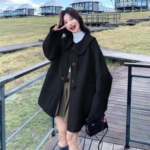 韩版气质高端羊毛呢大衣女2026早春新款中长款宽松显瘦羊绒外套厚图片