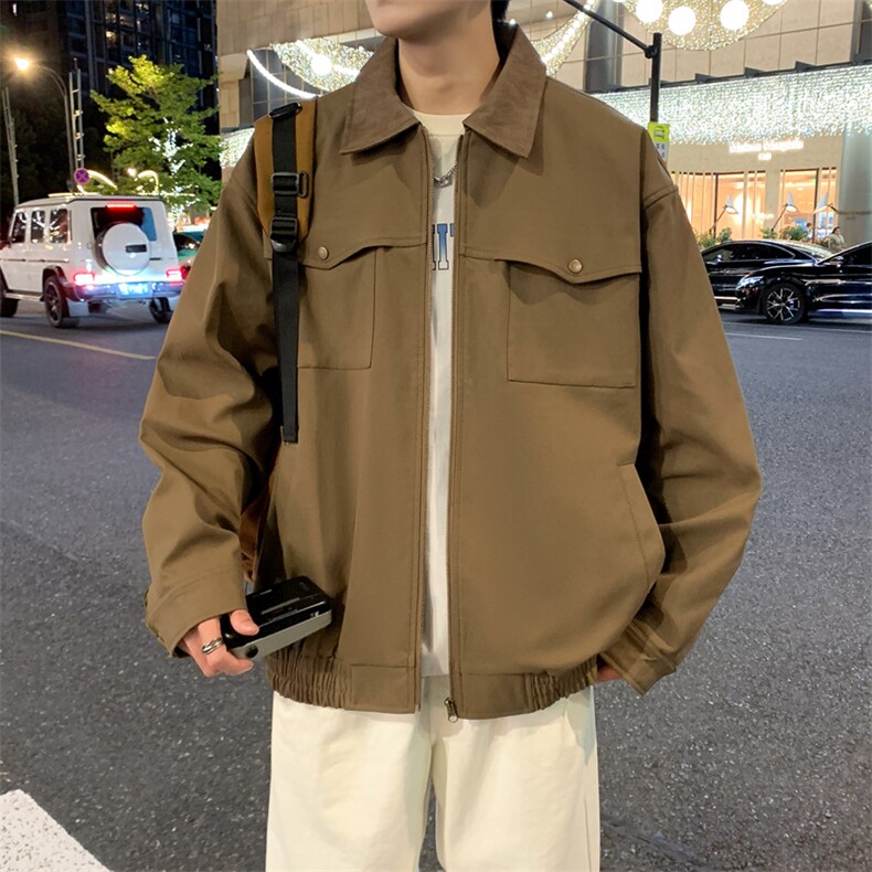 2026春款老钱风高品质纯棉拼色衬衫领夹克DSA157B-J2606-特P75,男装夹克,电商A157B