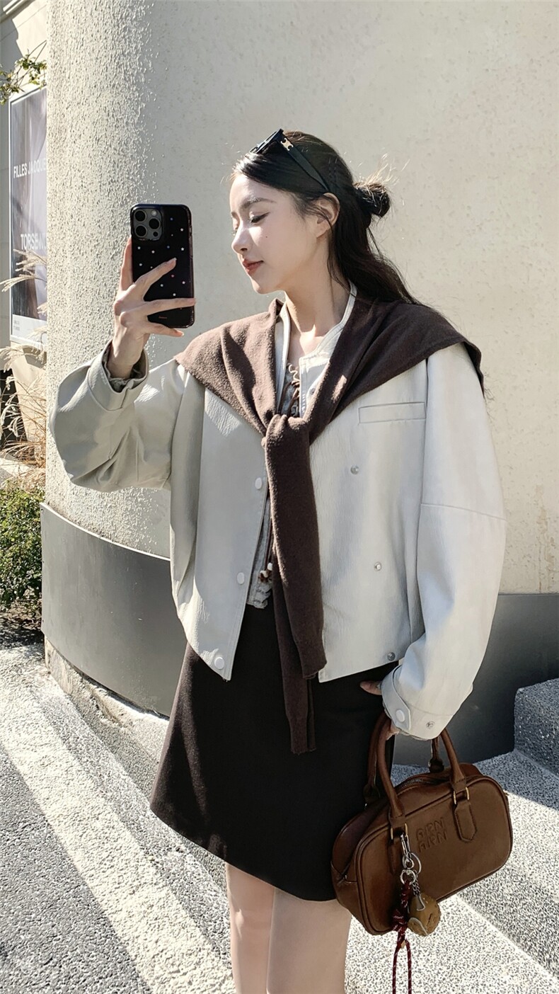 主推店里大货数据好新款小个子可穿皮衣外套p155k248,女装短外套,2C295