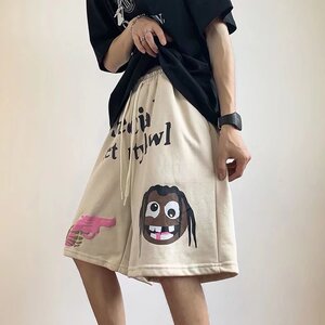 运动短裤男ins潮牌港风2024夏季百搭休闲裤子宽松五分裤K1827-P30图片