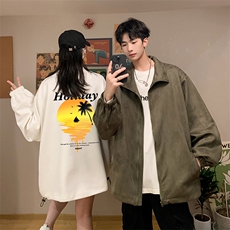 麂皮绒夹克男大码立领褂子外套JK85266-P68加绒款-P78，男装夹克，电商A040