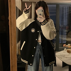 棒球服外套春秋款2025新款秋装初中高中学生炸街潮C842-P100，女装短外套，星座911-2(原星座613-2）