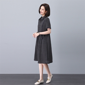 YR-63652023年夏季优雅气质A型仿真丝套头小翻领宽松腰花色真口袋图片
