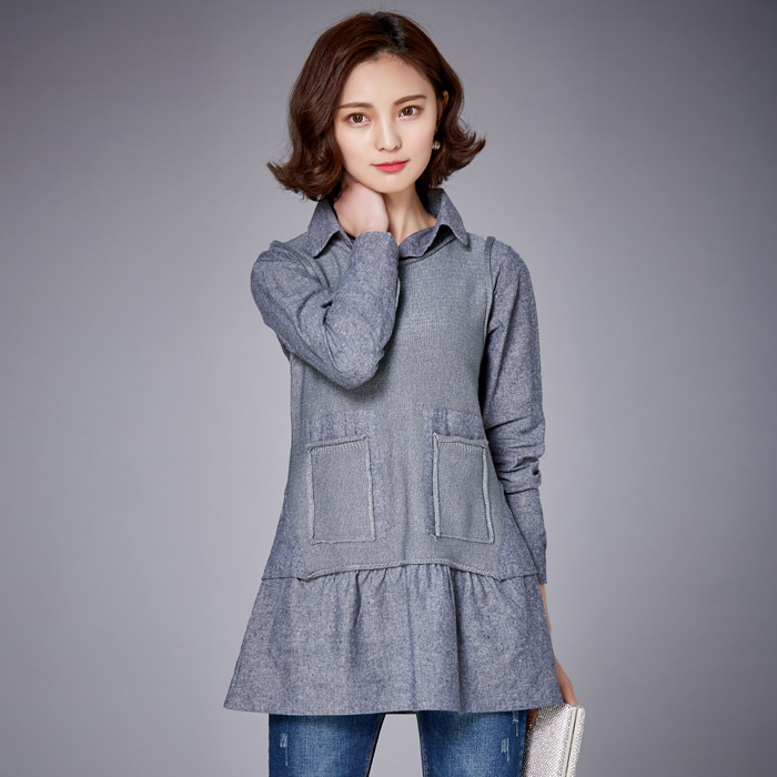 时尚宽松显瘦长袖针织衫女秋冬季新款韩版百搭气质连帽毛衣外套,针织衫/毛衣,安之芮娜