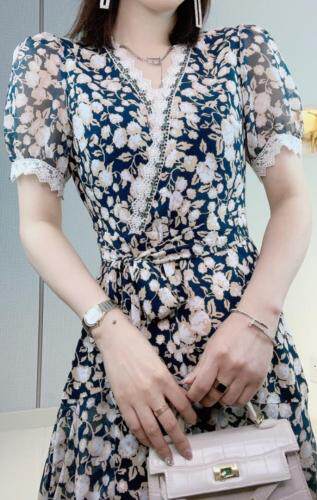 夏季钉珠连衣裙，女装连衣裙，佳 其