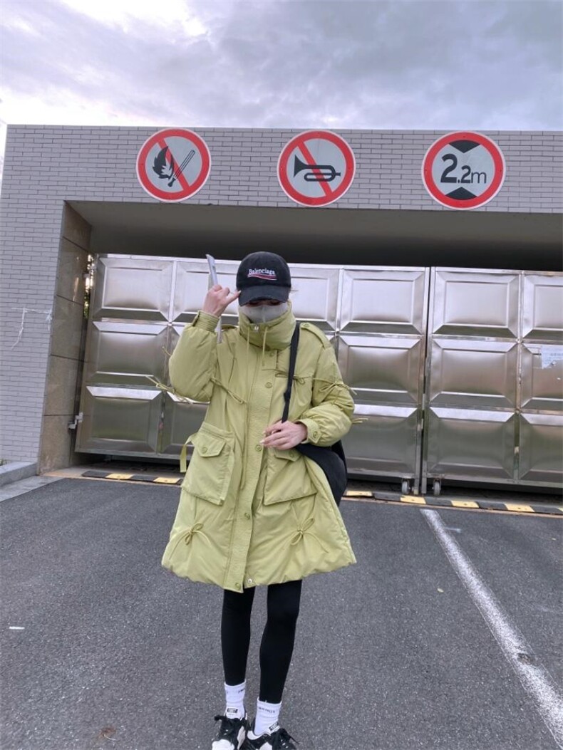 重工加厚立领长款羽绒服，女装羽绒服，驿谷