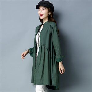 2025年冬季中长款纯色A版休闲时尚舒适气质修身减龄加绒衬衣风衣，女装衬衫，风姿绰