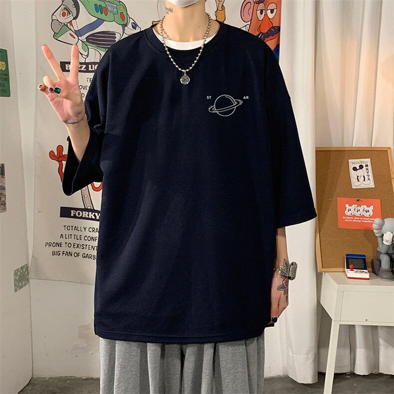 Q11238-P30春夏季七分袖t恤男大码五分袖男短袖中袖,男装T恤,电商A040