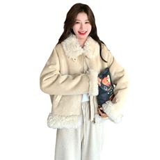 现货新款皮毛一体加厚外套2D035-25112P190K288，女装短外套，2D035