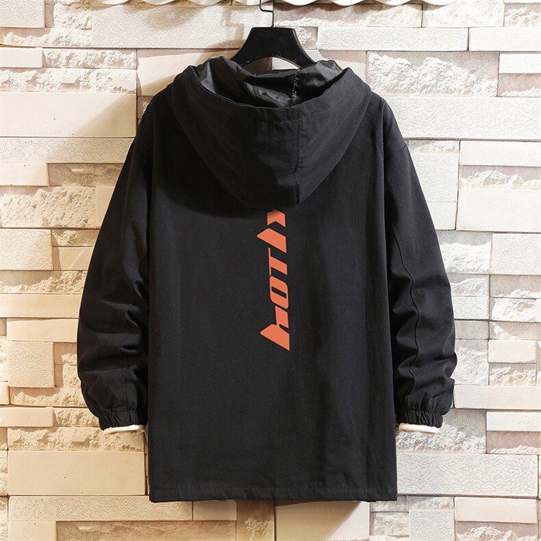 JK41006-P85 加棉款-P115 纯棉连帽夹克男士大码工装夹克男 砖墙图片