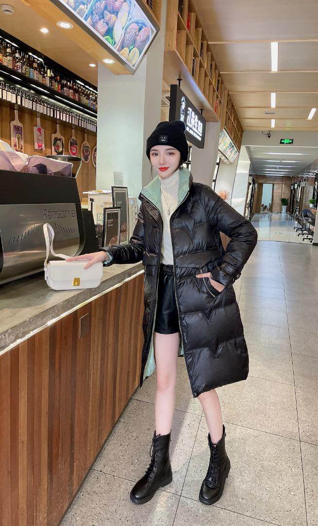 冬季羽绒服拼色长款，女装羽绒服，斐伦缇娜