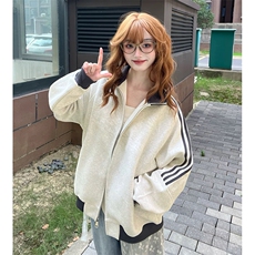 抖音得物高品质26春装美式高街重磅结构拼接织带立领卫衣外套CM42，女装短外套，电商A486