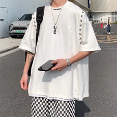 夏装2023新款港味休闲T恤男设计感小众短袖T510P35，男装T恤，星座1116-2