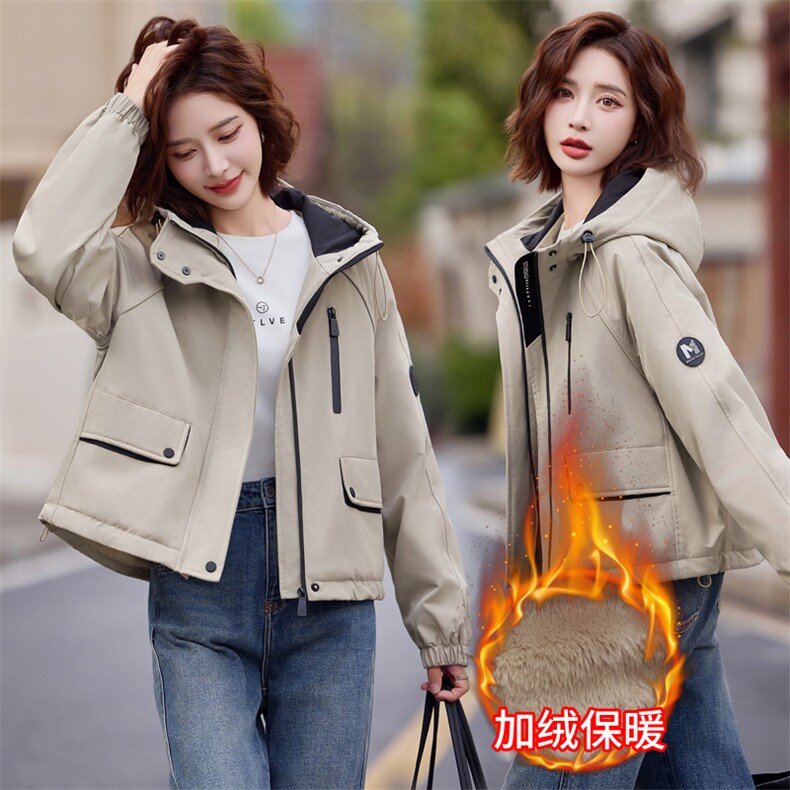 2024年冬季新款百搭加绒棉衣加绒保暖派克服,女装棉衣/棉服,悦祺