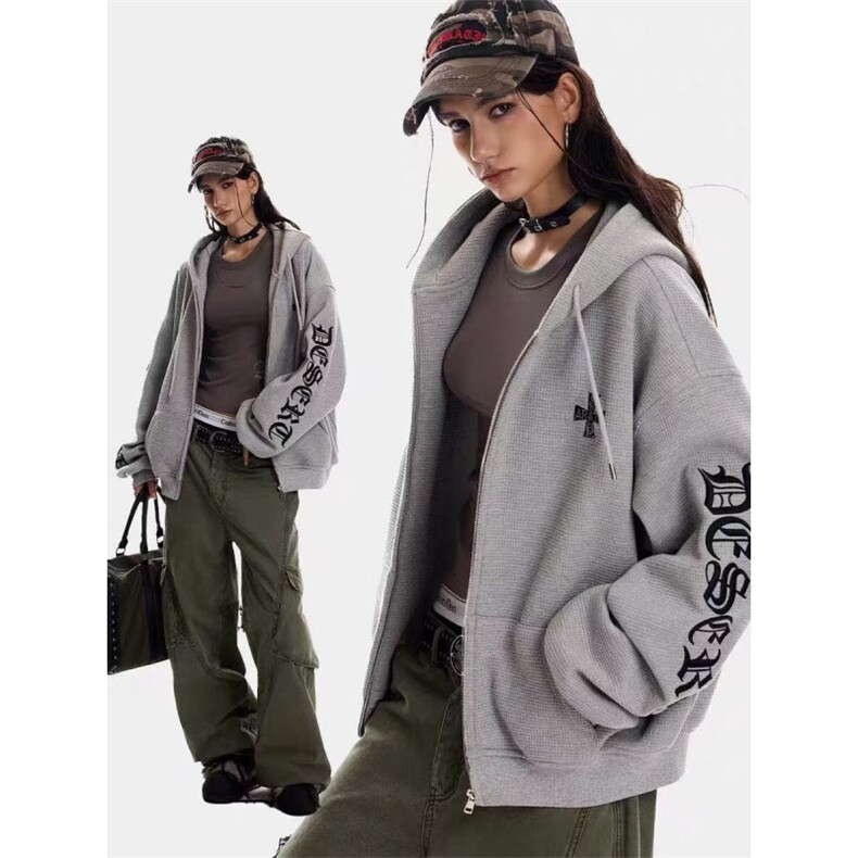 【004】哥特风十字架刺绣外套女春秋情侣开衫卫衣A079-W9036-P57,女装短外套,电商A079