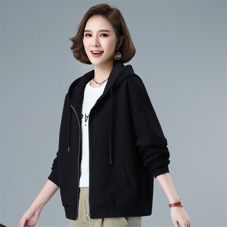 2021年春季新款潮韩版宽松百搭卫衣女连帽衫洋气减龄短外套女短款,女装卫衣/绒衫,简韵佳