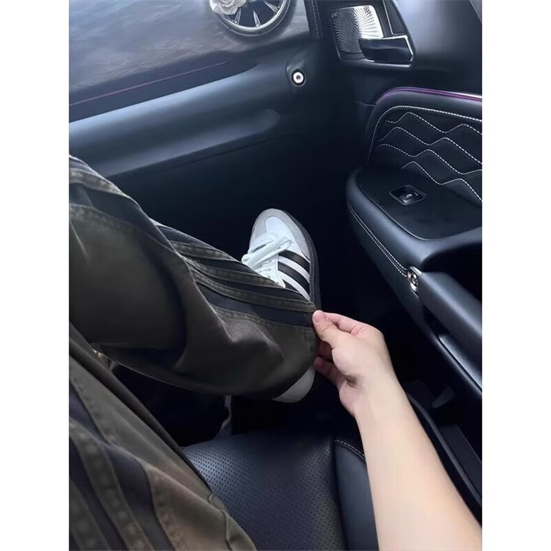 美式复古侧边条纹裤子男潮牌设计感复古直筒裤高街休闲显瘦工装裤,男装工装外套,星座506A