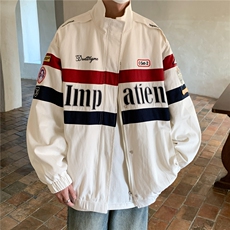 2026春装复古机车服ins潮牌情侣夹克外套撞色上衣H806P108男，男装夹克，电商A341