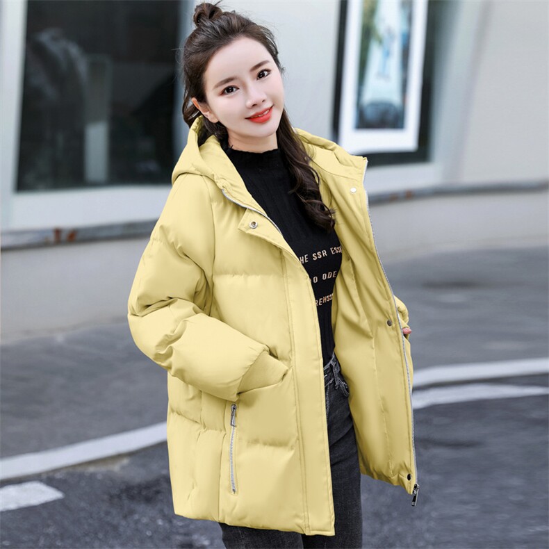 时尚显瘦短款棉服女2024新款宽松拉链纯色长袖外套,女装棉衣/棉服,深妍伊美