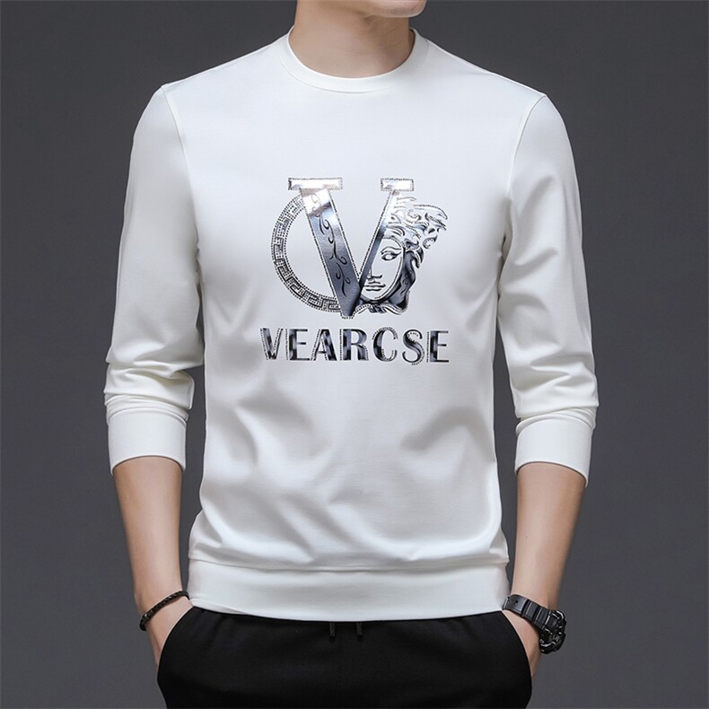 商务休闲上衣长袖男春秋季印花薄卫衣圆领宽松中年男士2023新款，男装卫衣，电商B212（原钱塘6029）