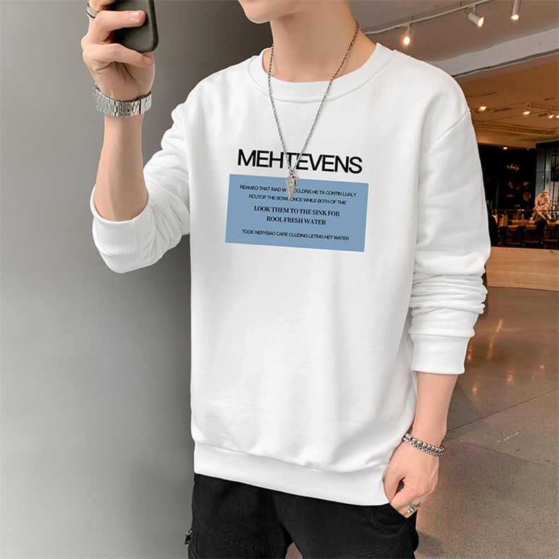 大码卫衣现货跑量2025秋季新款休闲男士印花圆领套头卫衣F008-P15图片