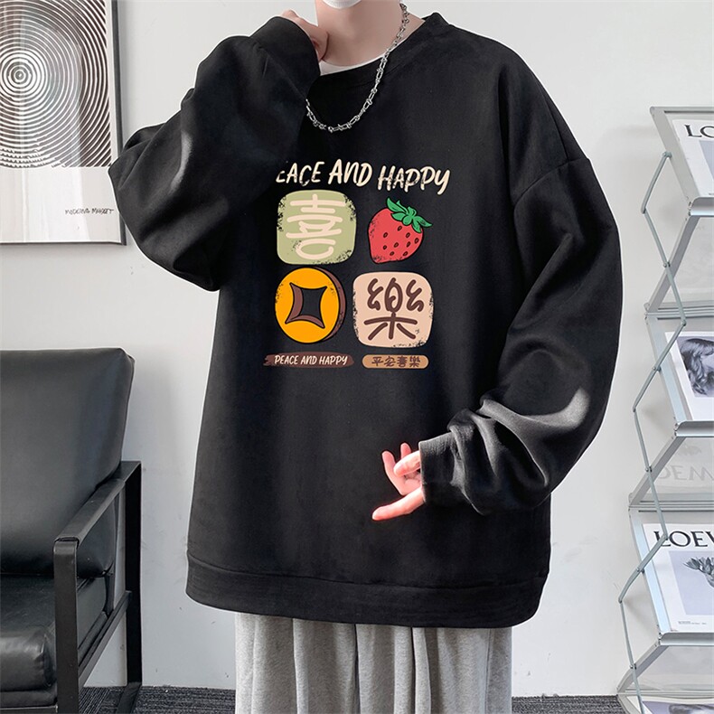 麂皮绒卫衣男大码重磅长袖t恤男JW81322-P35,男装卫衣,电商A040