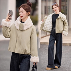 现货白鸭绒2025年冬季短款翻领羽绒服，女装羽绒服，布依丽人