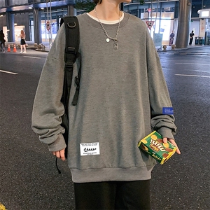 S6062-P28 加绒款-P33 秋季圆领卫衣男大码韩版宽松长袖外套图片