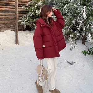 x i a n 货 学院风红色小棉服 AD761-P165K258图片