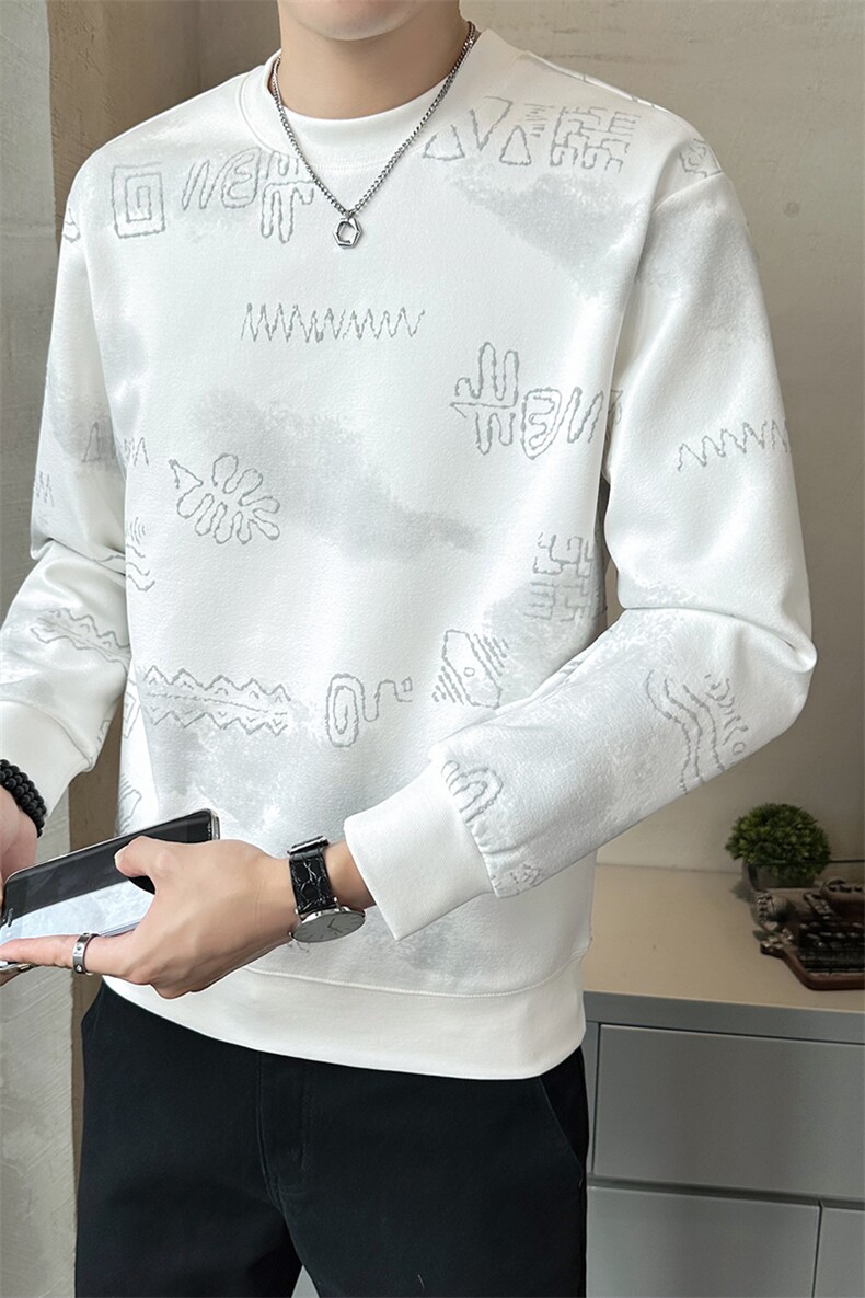 秋季新款圆领卫衣男套头印花帅气百搭上衣服潮流A329-V3331-P85,男装卫衣,电商A329